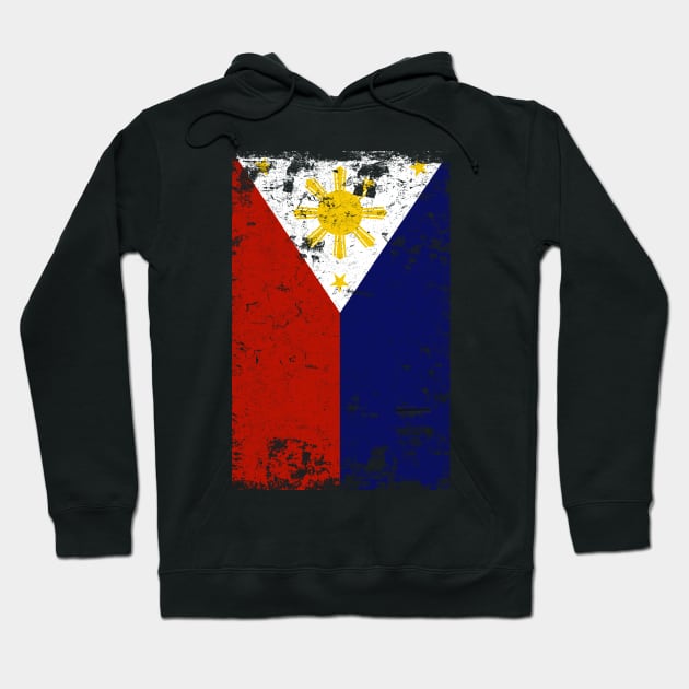 Filipino Vintage Distressed Philippines Flag Hoodie by BANWA